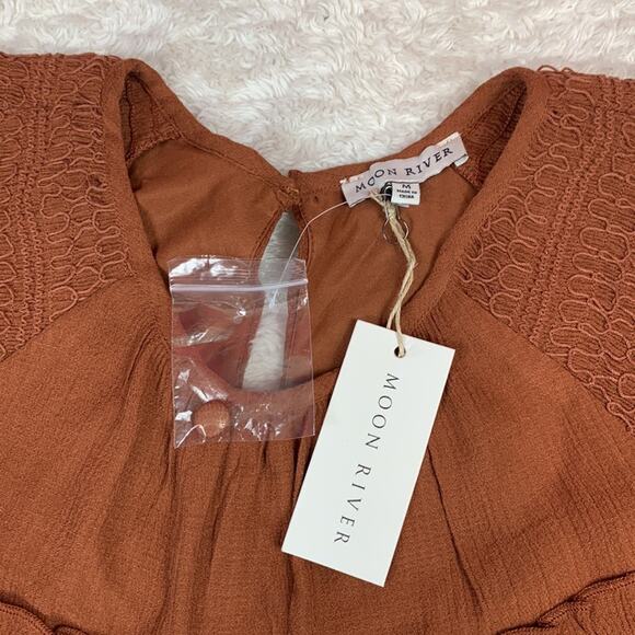 Anthro Moon River brown boho hippie peasant dress, medium NWT - Picture 6 of 7